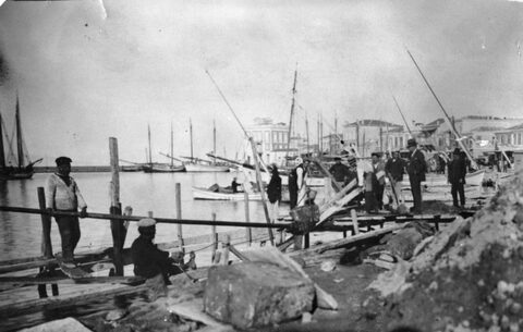 Έργα κατασκευής της προκυμαίας του Λιμανιού